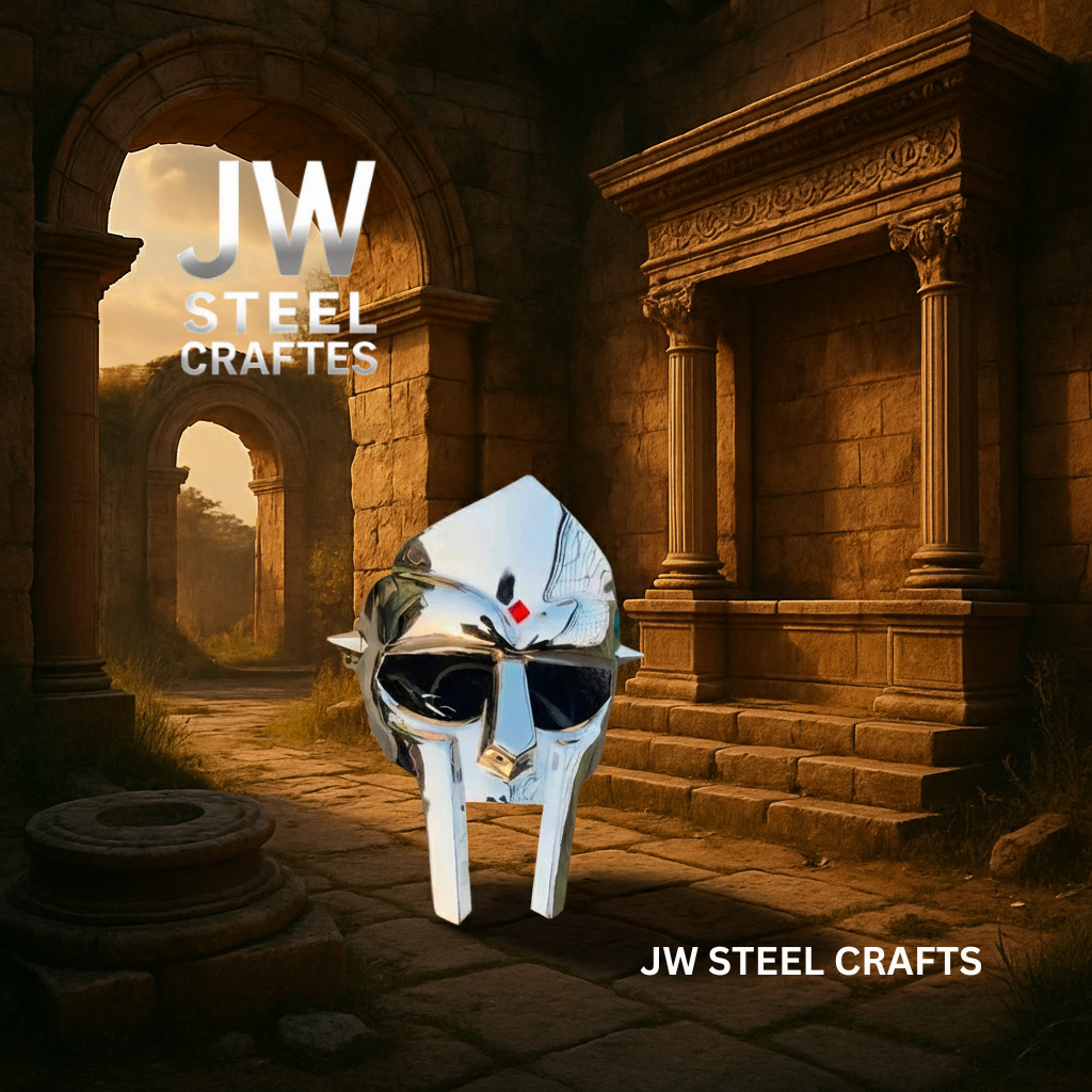 Hand-Forged Polished Metal Art Mask – Decorative Forged Sculpture | JW Steel Crafts