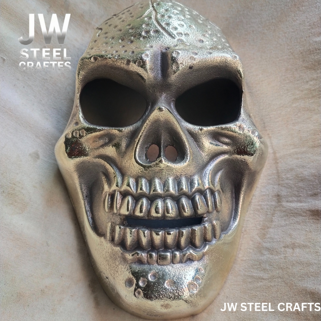 Hand-Forged Silver Metal Art Mask – Polished Decorative Sculpture for Collectors | JW Steel Crafts
