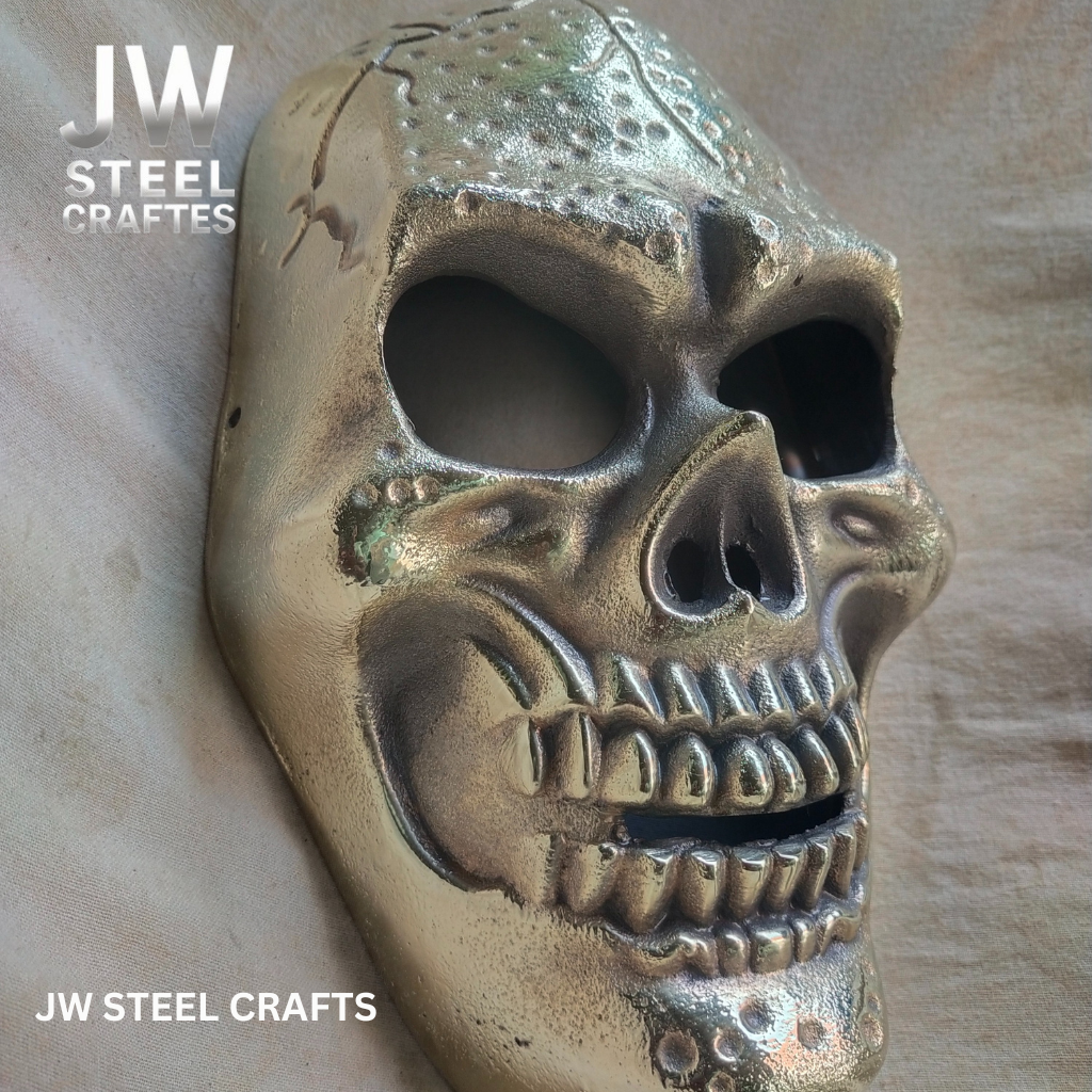 Hand-Forged Silver Metal Art Mask – Polished Decorative Sculpture for Collectors | JW Steel Crafts