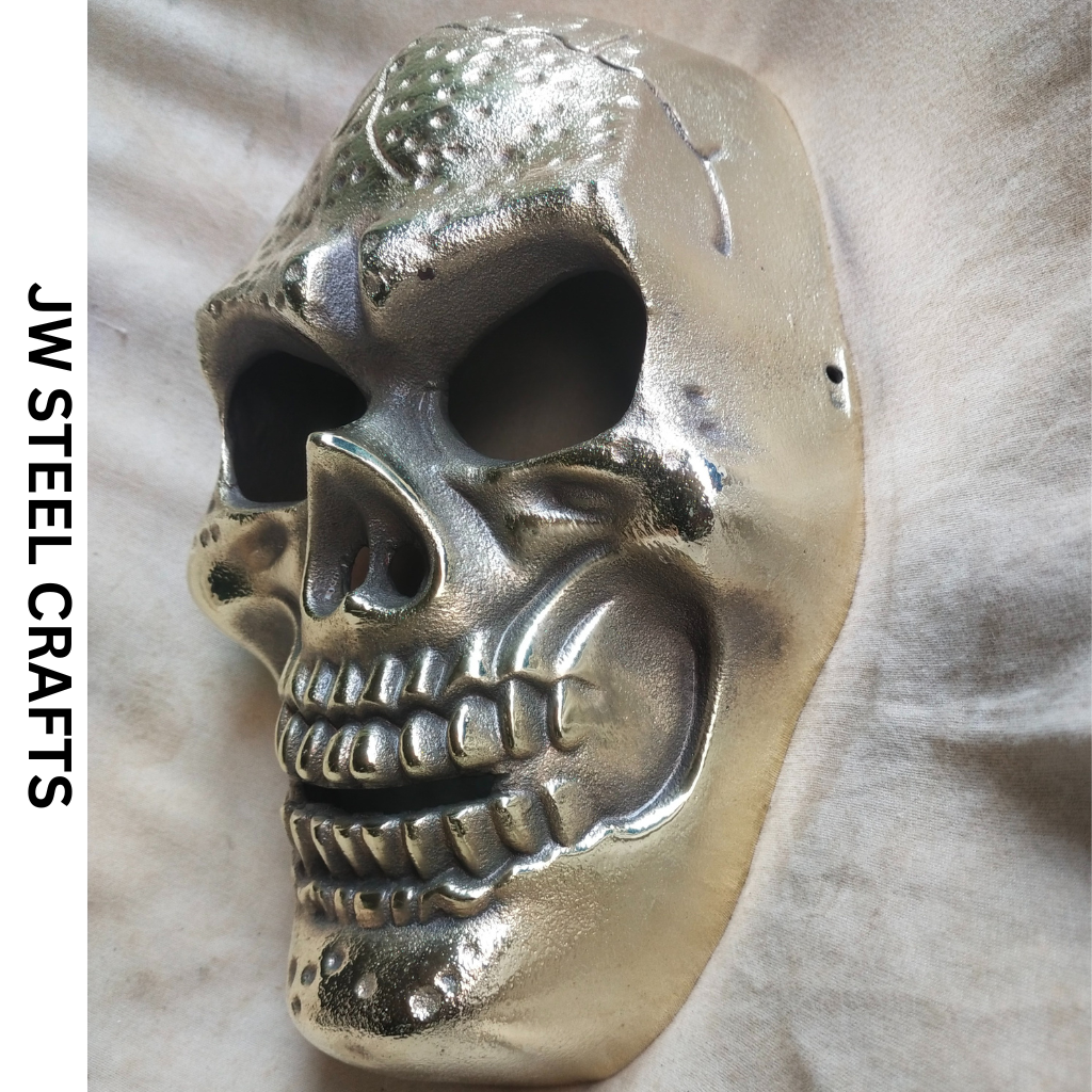 Hand-Forged Silver Metal Art Mask – Polished Decorative Sculpture for Collectors | JW Steel Crafts