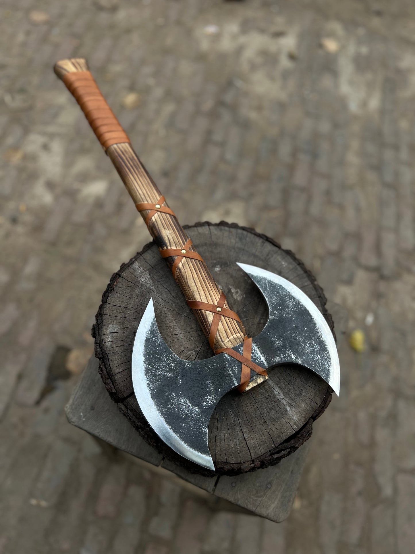 Double-Headed Viking Axe – Hand-Forged Warrior’s Relic -Choose your Style