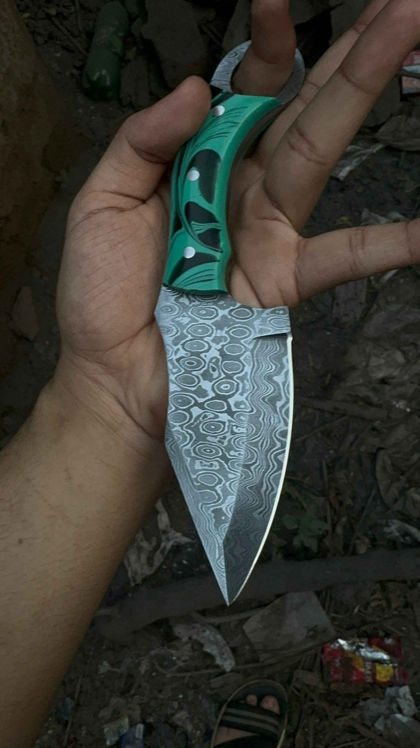 Custom Knife Hunting Blade Full Tang EDC Tool Survival Knife Bush craft Tool Damascus Steel Blade Mom's Gift Present for Her Birthday Gift