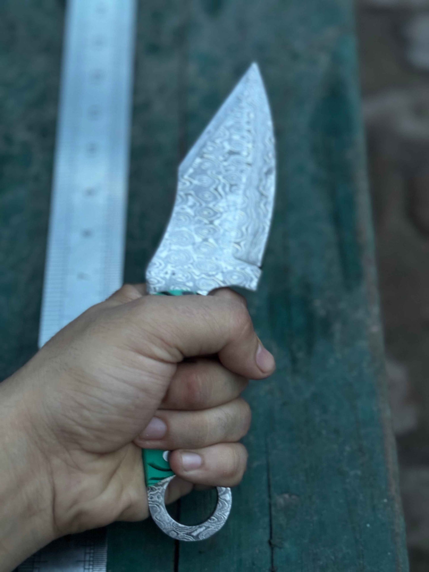 Custom Knife Hunting Blade Full Tang EDC Tool Survival Knife Bush craft Tool Damascus Steel Blade Mom's Gift Present for Her Birthday Gift
