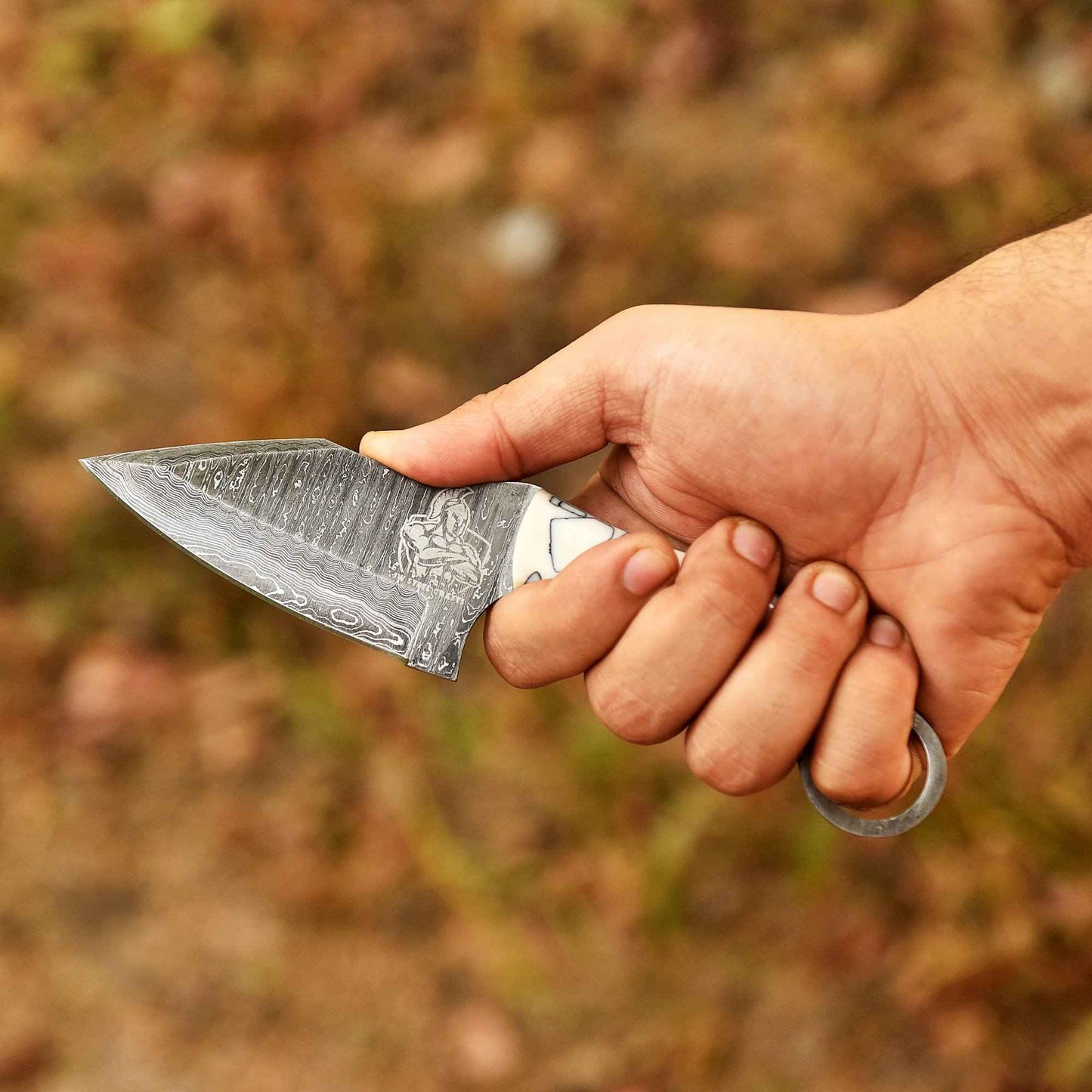 Custom Knife Hunting Blade Full Tang EDC Tool Survival Knife Bush craft Tool Damascus Steel Blade Mom's Gift Present for Her Birthday Gift