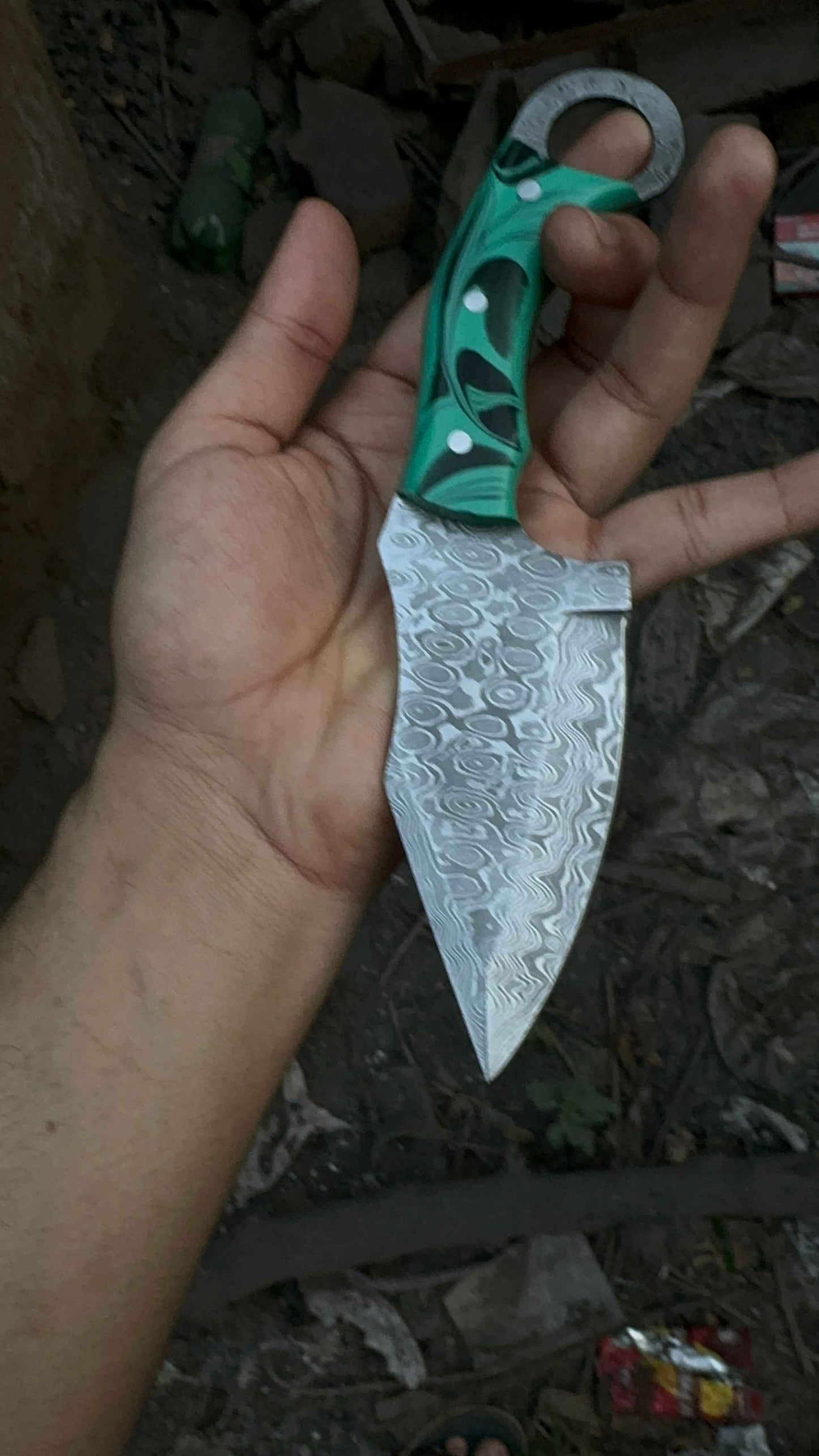 Custom Knife Hunting Blade Full Tang EDC Tool Survival Knife Bush craft Tool Damascus Steel Blade Mom's Gift Present for Her Birthday Gift