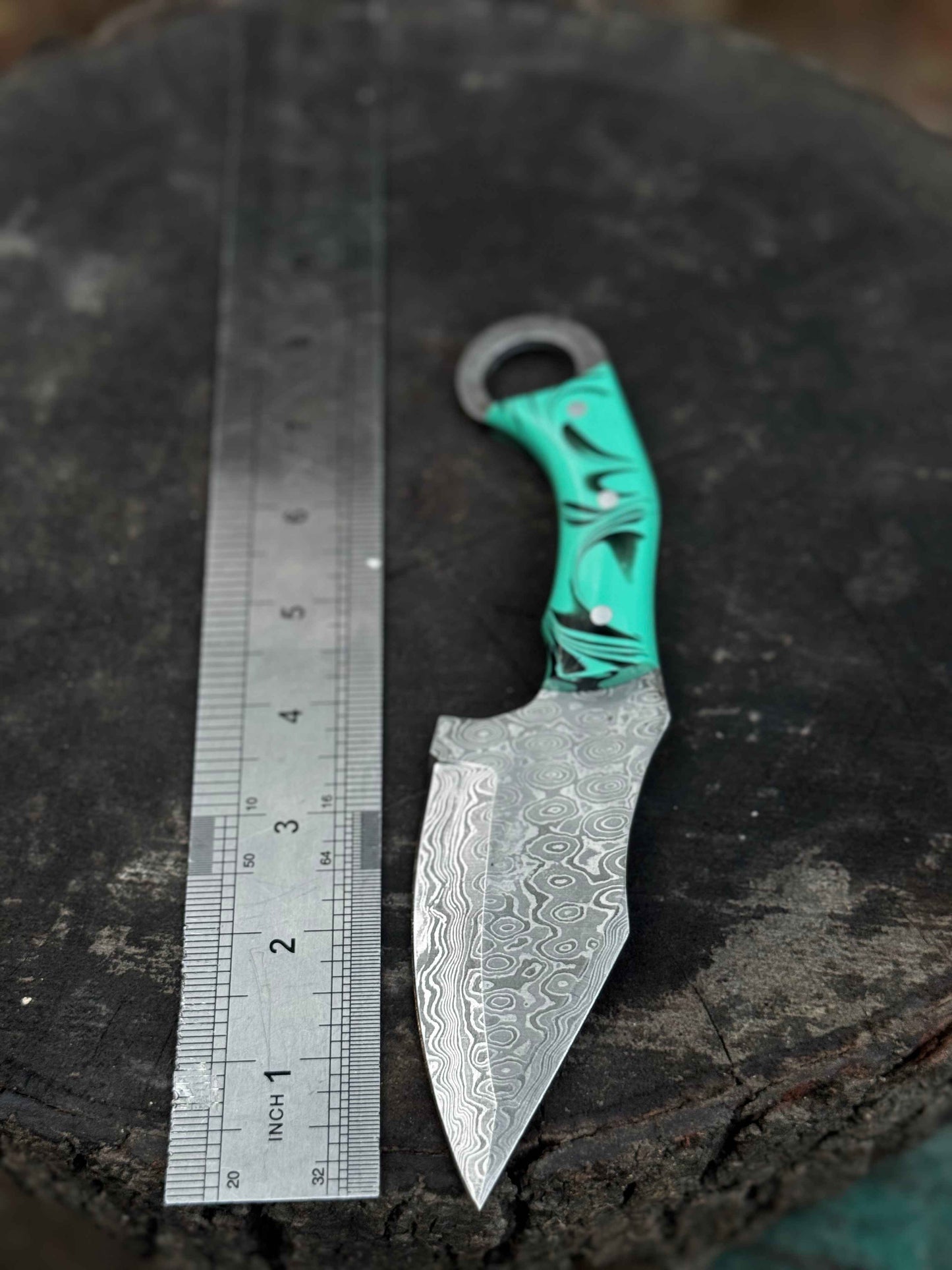 Custom Knife Hunting Blade Full Tang EDC Tool Survival Knife Bush craft Tool Damascus Steel Blade Mom's Gift Present for Her Birthday Gift