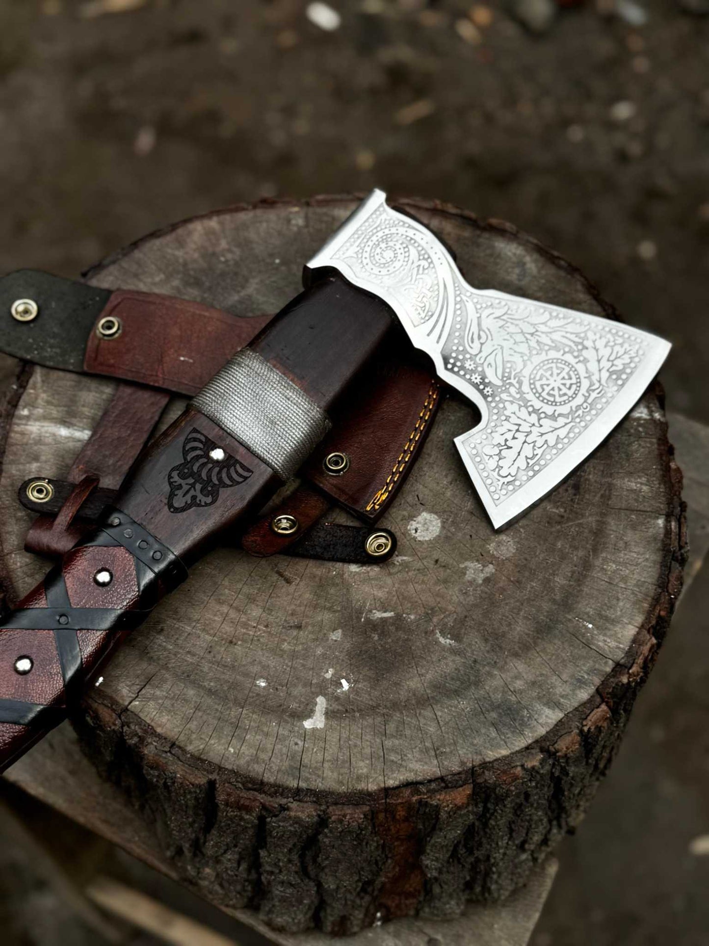 Personalized Handcrafted Viking Axe Celtic Axe, Viking Style Blade Collectible Battle Axe Gift for her, Gift for him, Father's Gift