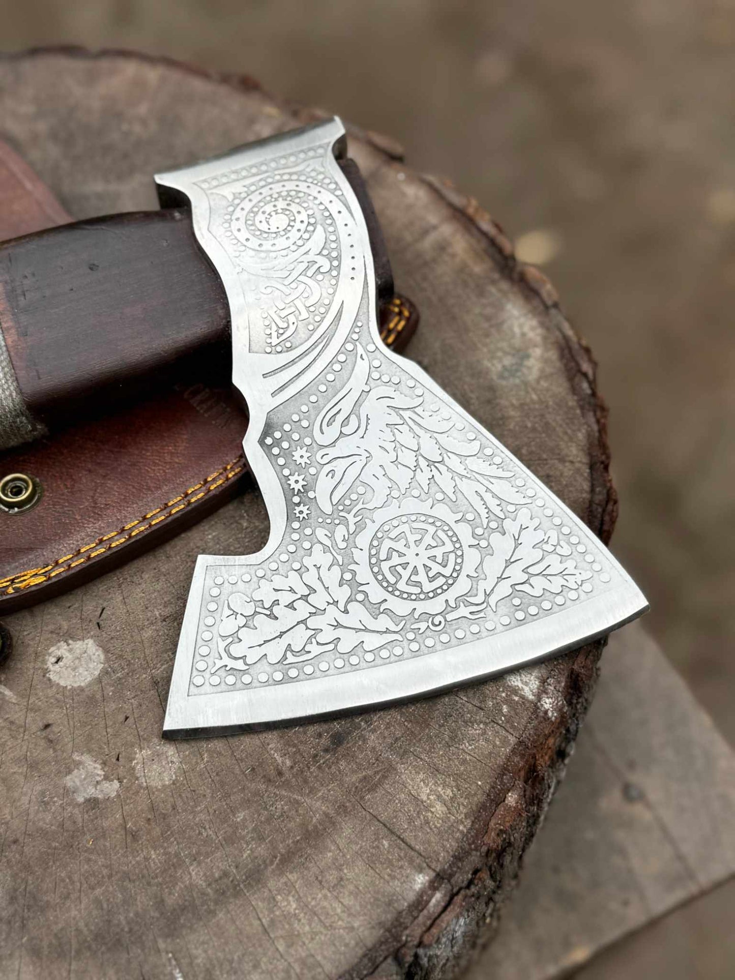 Personalized Handcrafted Viking Axe Celtic Axe, Viking Style Blade Collectible Battle Axe Gift for her, Gift for him, Father's Gift