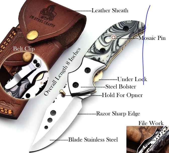 Custom Pocket Knife Personalized Gift, Handmade Men's BOYFRIEND Gift for him, Fathers Day Gift Custom Knife Engraved Pocket Knife EDC Knifes