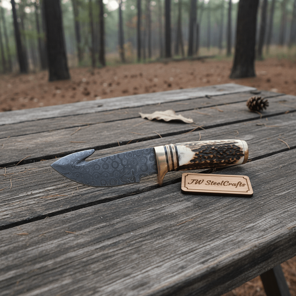 Customized Handmade Gut Hook Skinner knives Pair By JW SteelCrafts handmade Handmade Gut Hook Knives by JW SteelCrafts