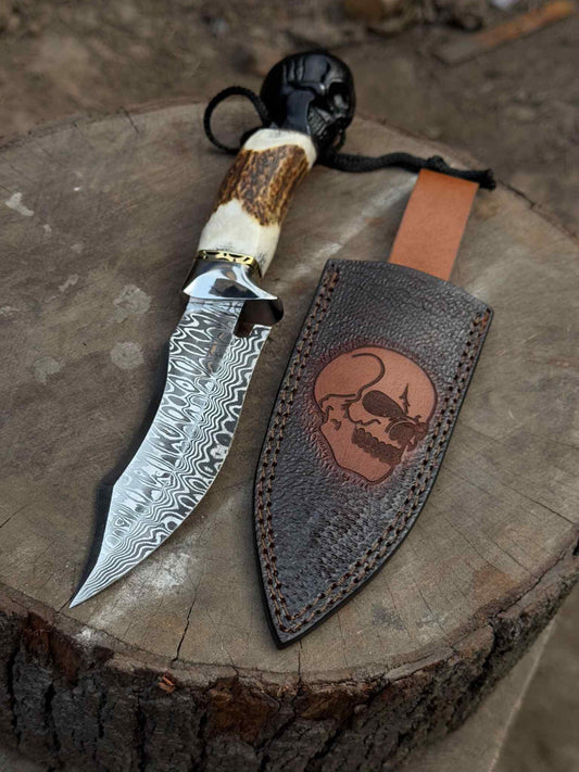 Custom Hunting Knife Stainless Damascus Knife, Wedding Gift, Anniversary Gift, Birthday Gift, Husband's Gift, Groomsmen Gift ,Wedding Gift