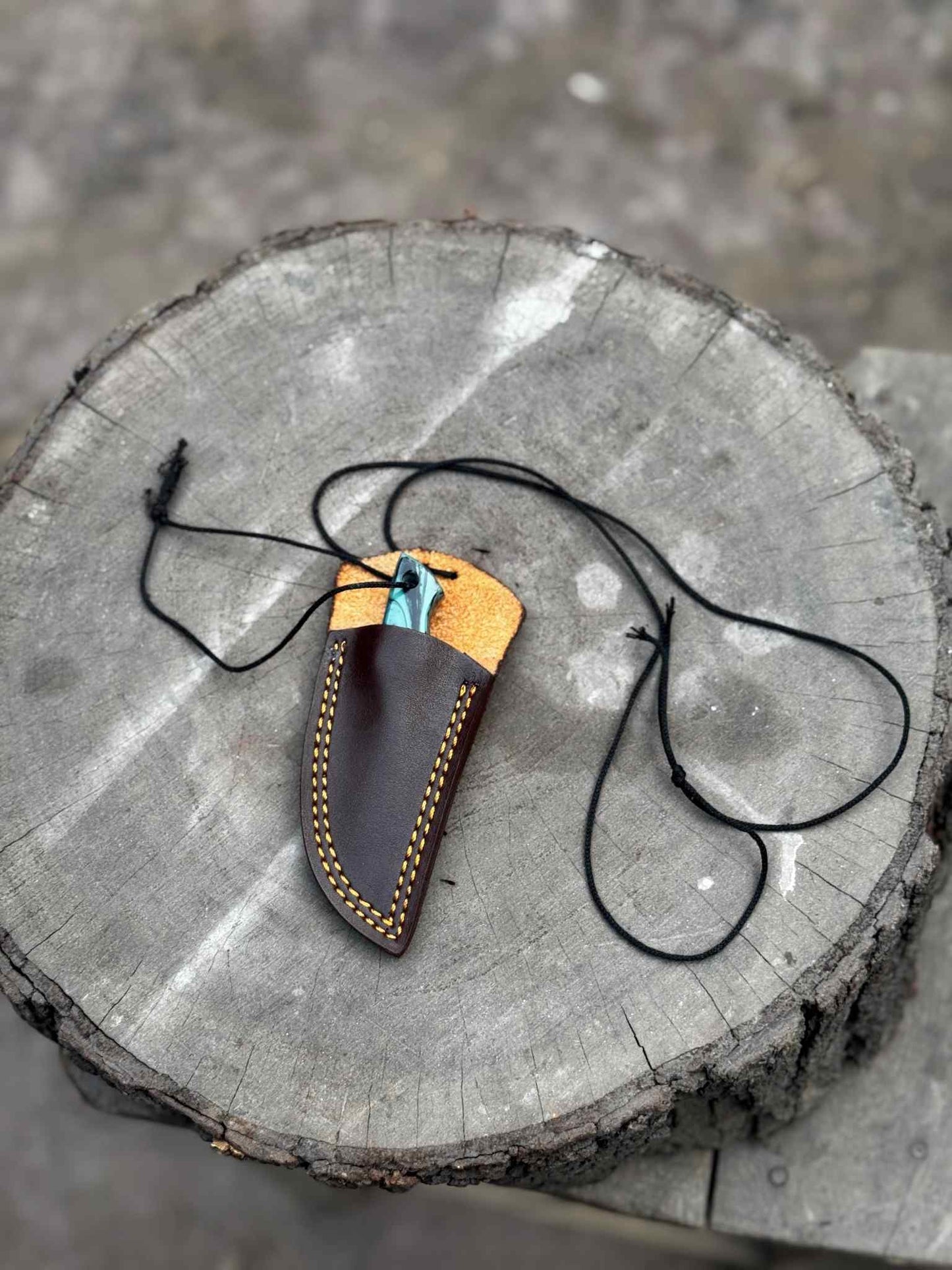 Personalized Stainless Damascus Neck Knife – Custom EDC Pocket Knife, Groomsmen Gift, Birthday or Wedding Present for Him & Her