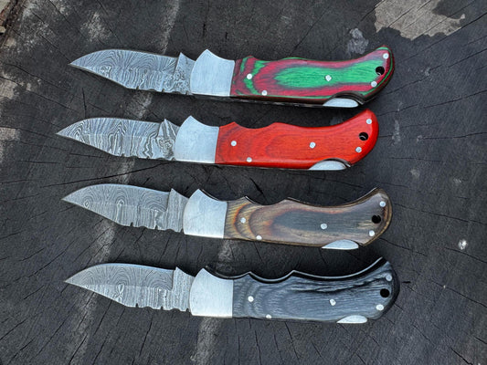 Custom Pocket Fold Knife, Groomsmen gifts, Wedding Gift, Authentic Damascus Steel Blade, Gift for him, Damascus Pocket Folding Knife, EDC