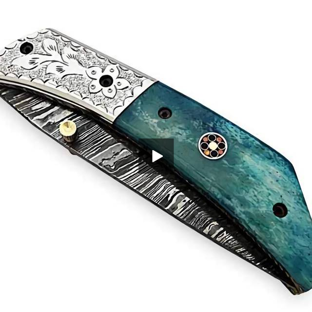 Handmade Folding Knife Damascus Steel DK-0495 Default Title