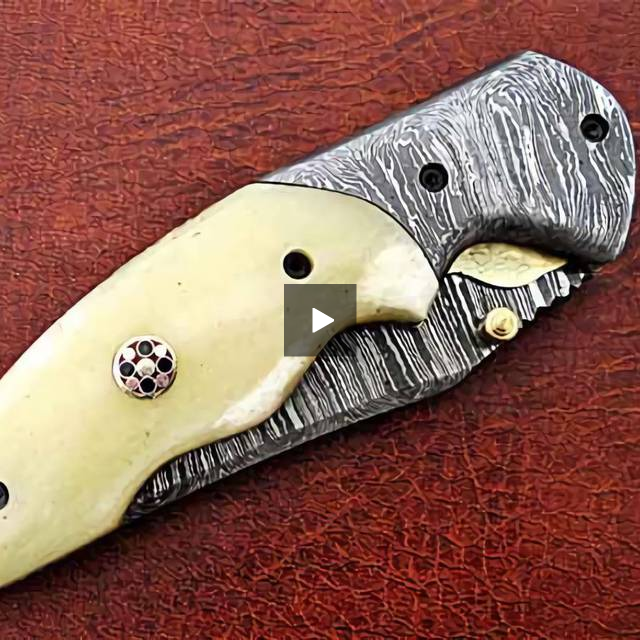 Handmade Folding Knife Damascus Steel Default Title