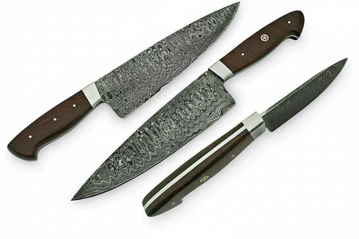 Damascus steel Beautiful Hand Made Chief Knife for fast smooth cutting DK-0359