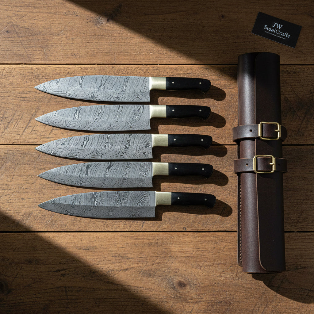 Damascus steel knives set handmade knives DK-0223