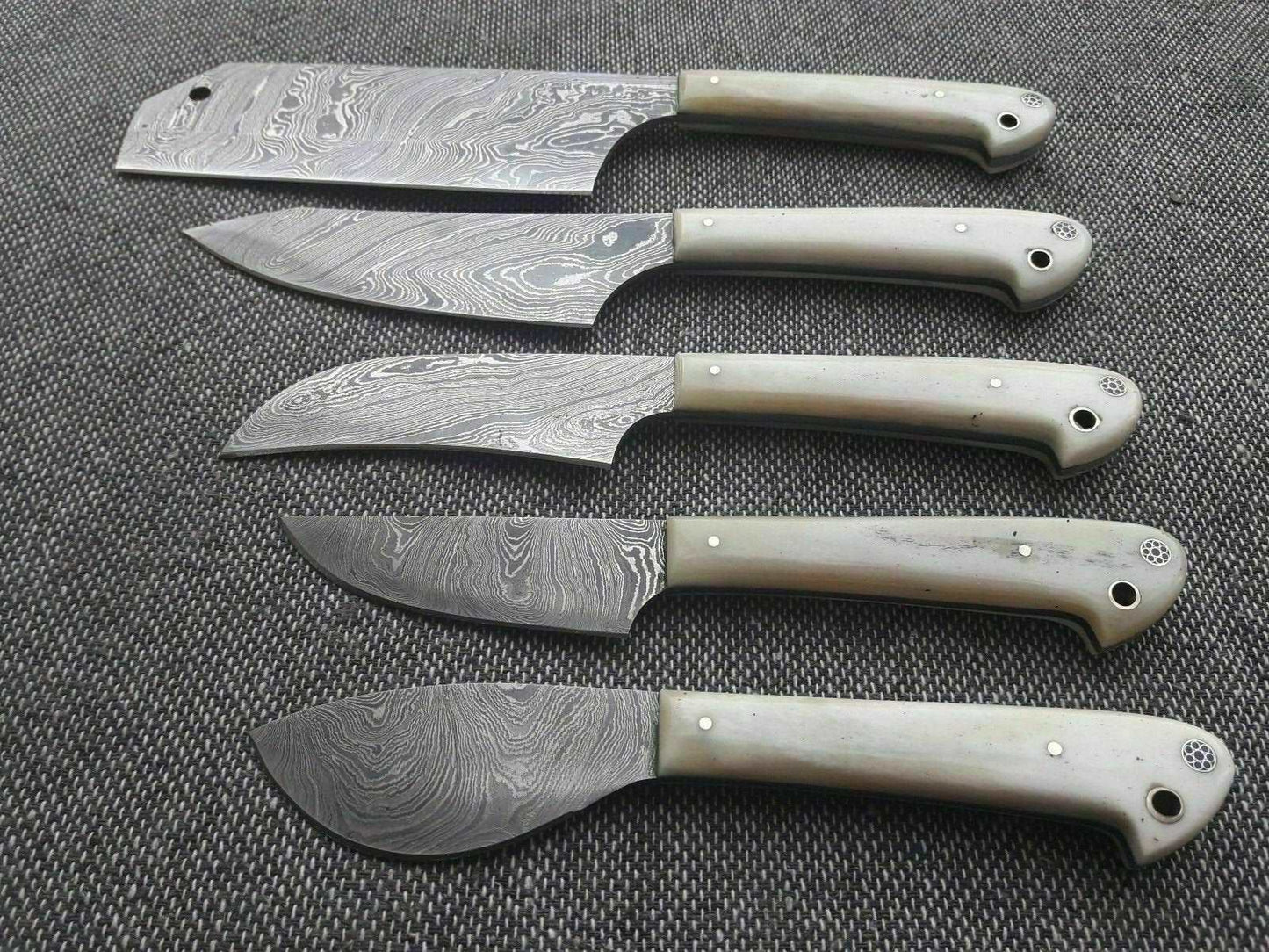 Custom handmade Damascus kitchen knives set/Perfect
