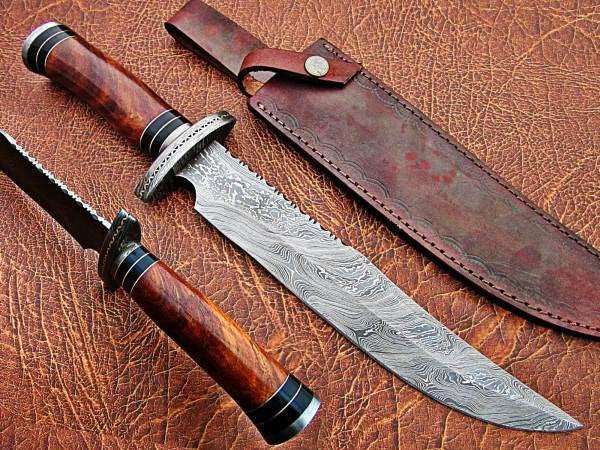 Custom Handmade Bowie Knife Damascus Steel | Hunting Knives DK-0450