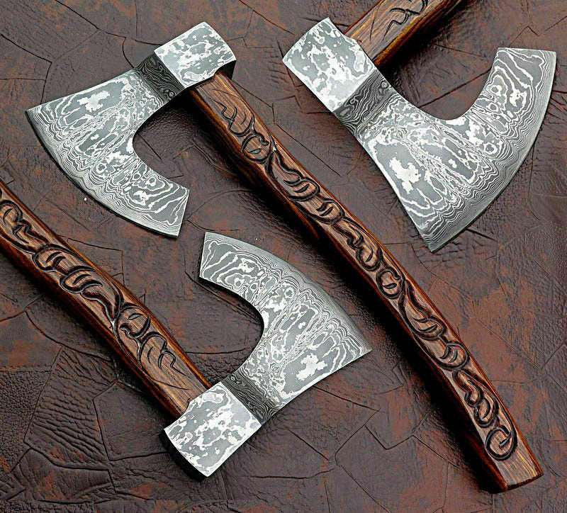 Custom Handmade Damascus Steel Tomahawk Hatchet Axe