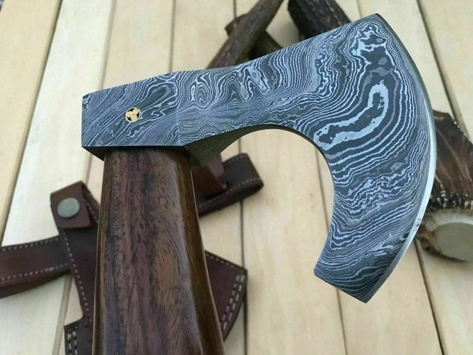 Damascus Steel Axe Viking Axe Hatchet Axe Bearded Axe Tomahawk