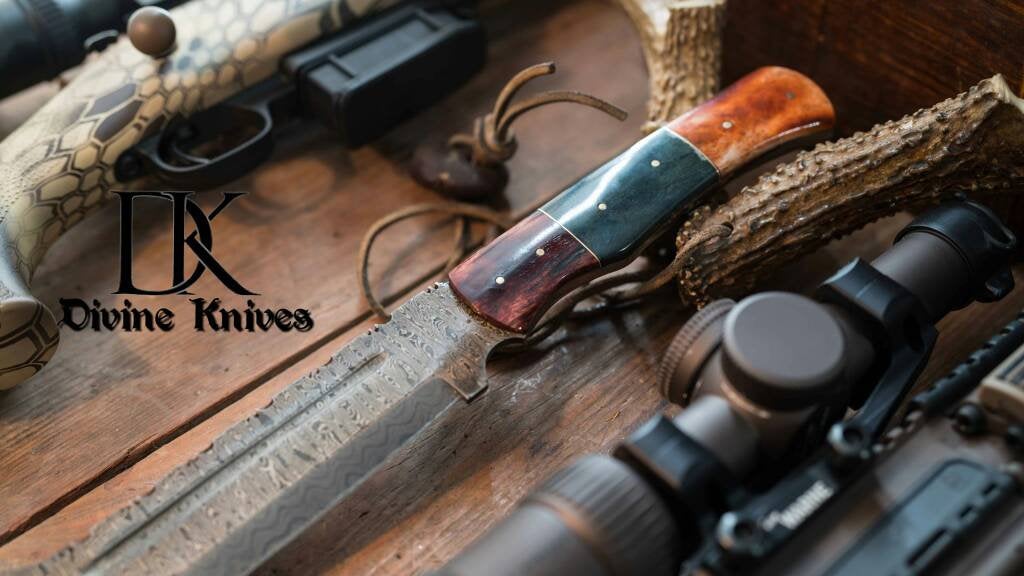 Damascus Steel butchers daughter Knife With amazing Colour Bone Handle DK-0079