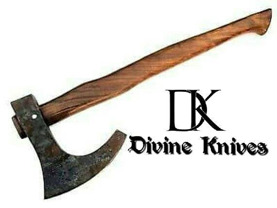 Real Forged Viking Combat Tomahawk bearded axe hatchet With Rose Wood Handle DK-0103