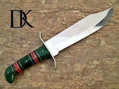 Handmade Stainless Steel Full Tang Bowie With Beautiful Colours Wooden Handle/ Hunting Knife /Fighting Knife DK-0117