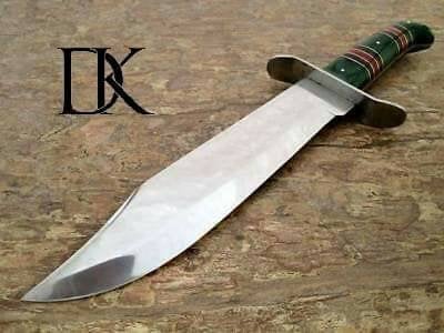 Handmade Stainless Steel Full Tang Bowie With Beautiful Colours Wooden Handle/ Hunting Knife /Fighting Knife DK-0117