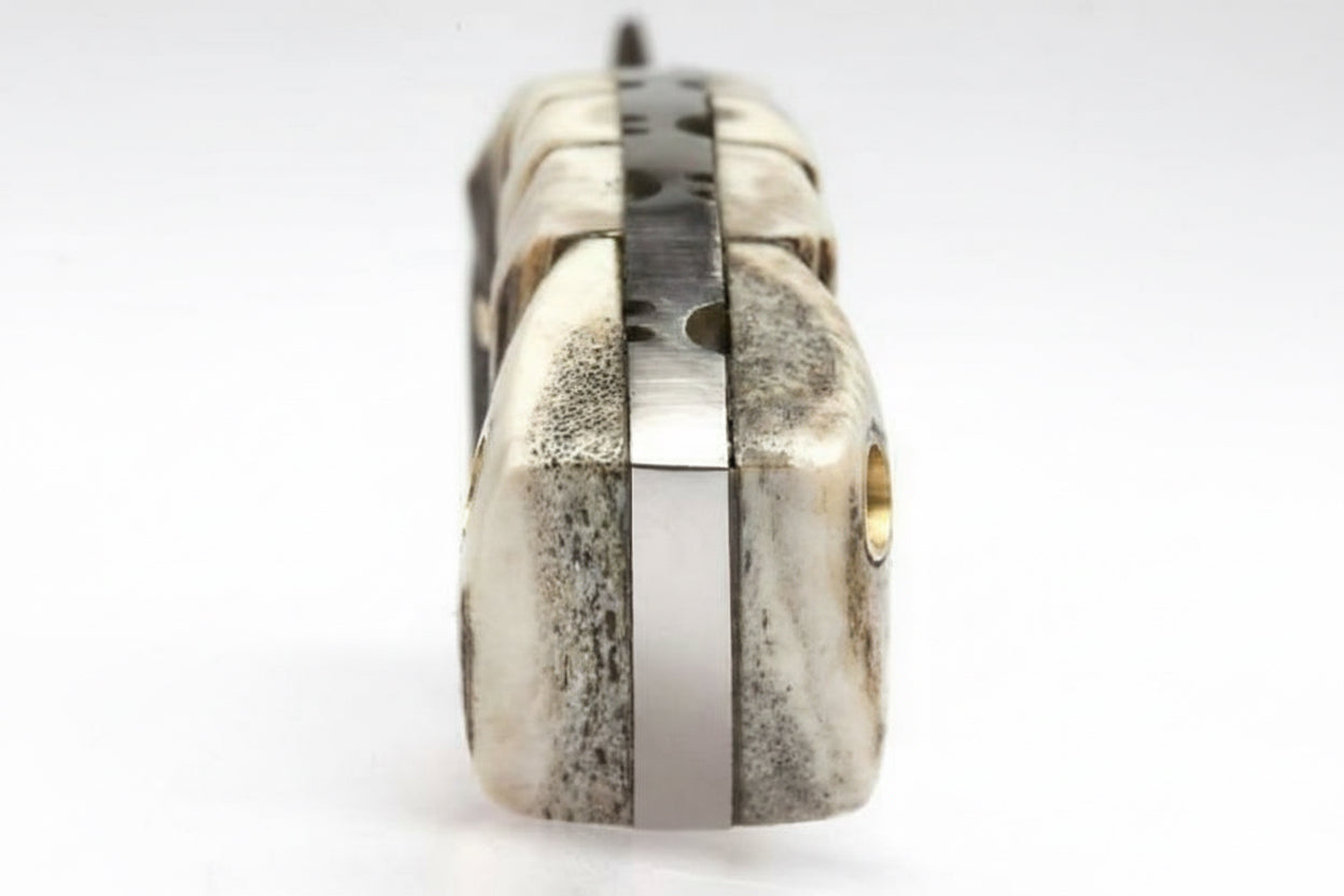 Damascus Steel Skinner Knife w/ Stag Handle and Gut Hook /Hunting Fixed Blade Knife DK-0021