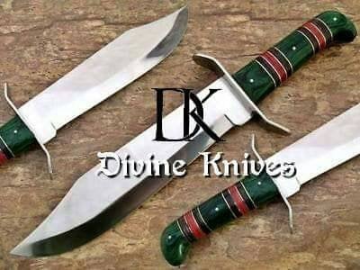 Handmade Stainless Steel Full Tang Bowie With Beautiful Colours Wooden Handle/ Hunting Knife /Fighting Knife DK-0117