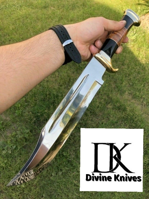 18” custom handmade J2 tool Steel crocodile HUNTING BOWIE / free shipping/ perfect gift DK-0178