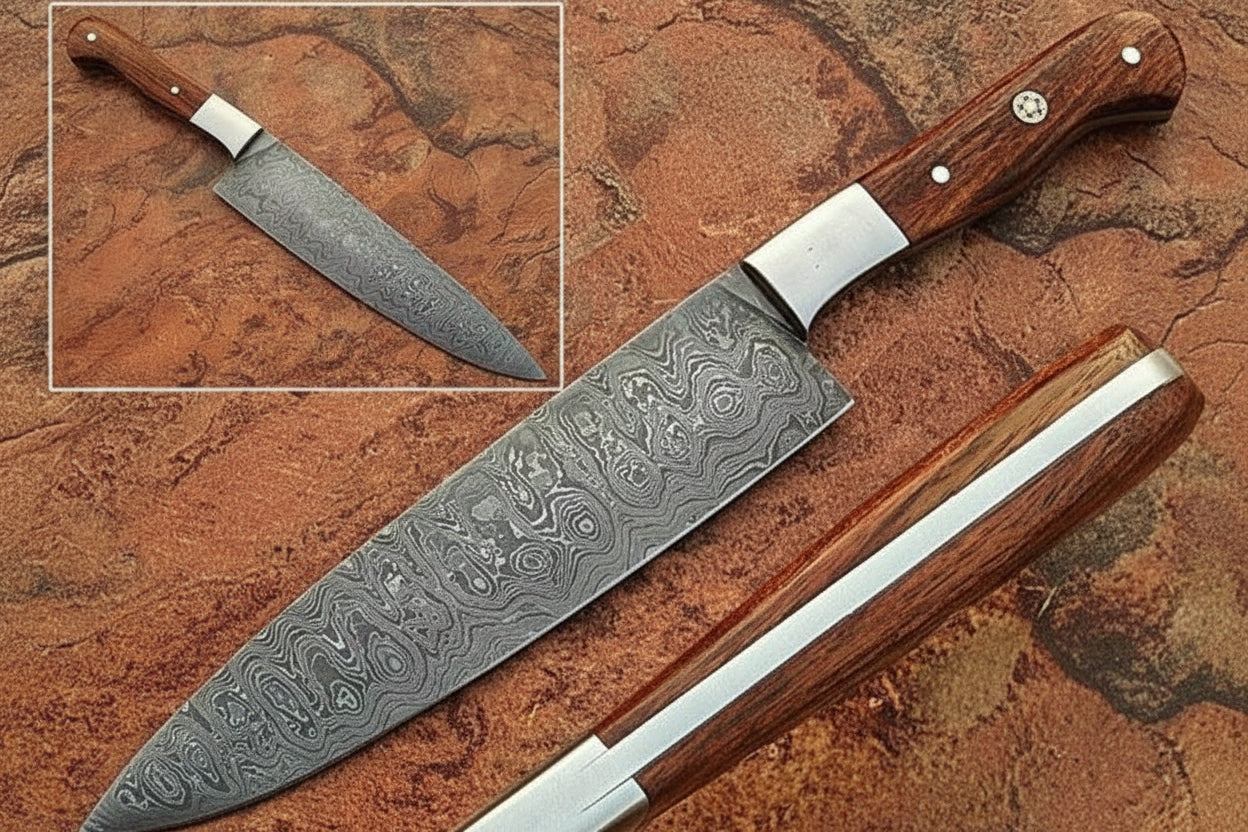 Handmade Chef Knife Kitchen Cutlery Cooking Damascus Steel Chef DK-0374
