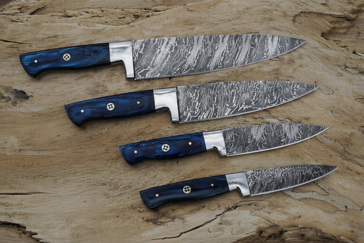 custom handmade Damascus kitchen knives set/Perfect Gift Dk-0267