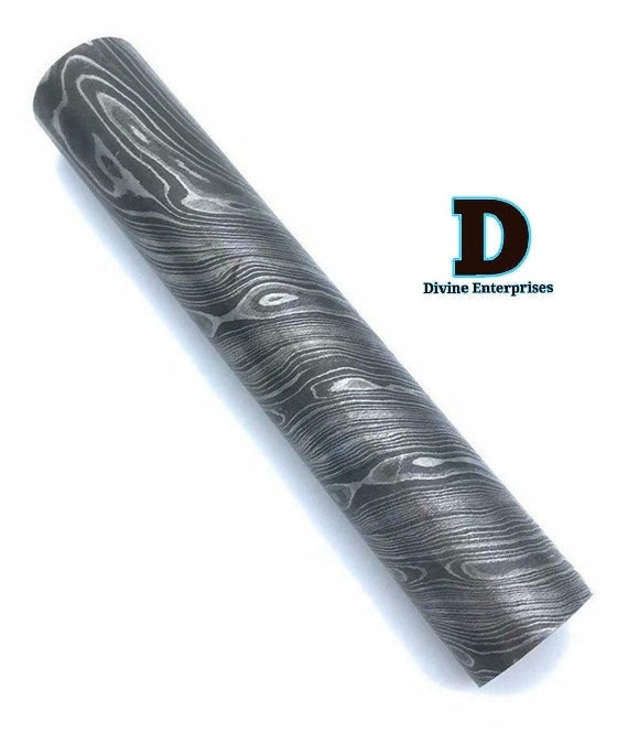 5.5" long custom handmade Damascus Steel round bar rod with 25.5 mm DE-0055