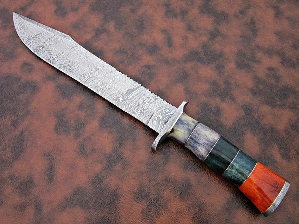 Custom Handmade Bowie Knife Damascus Steel | Hunting Knives DK-0439