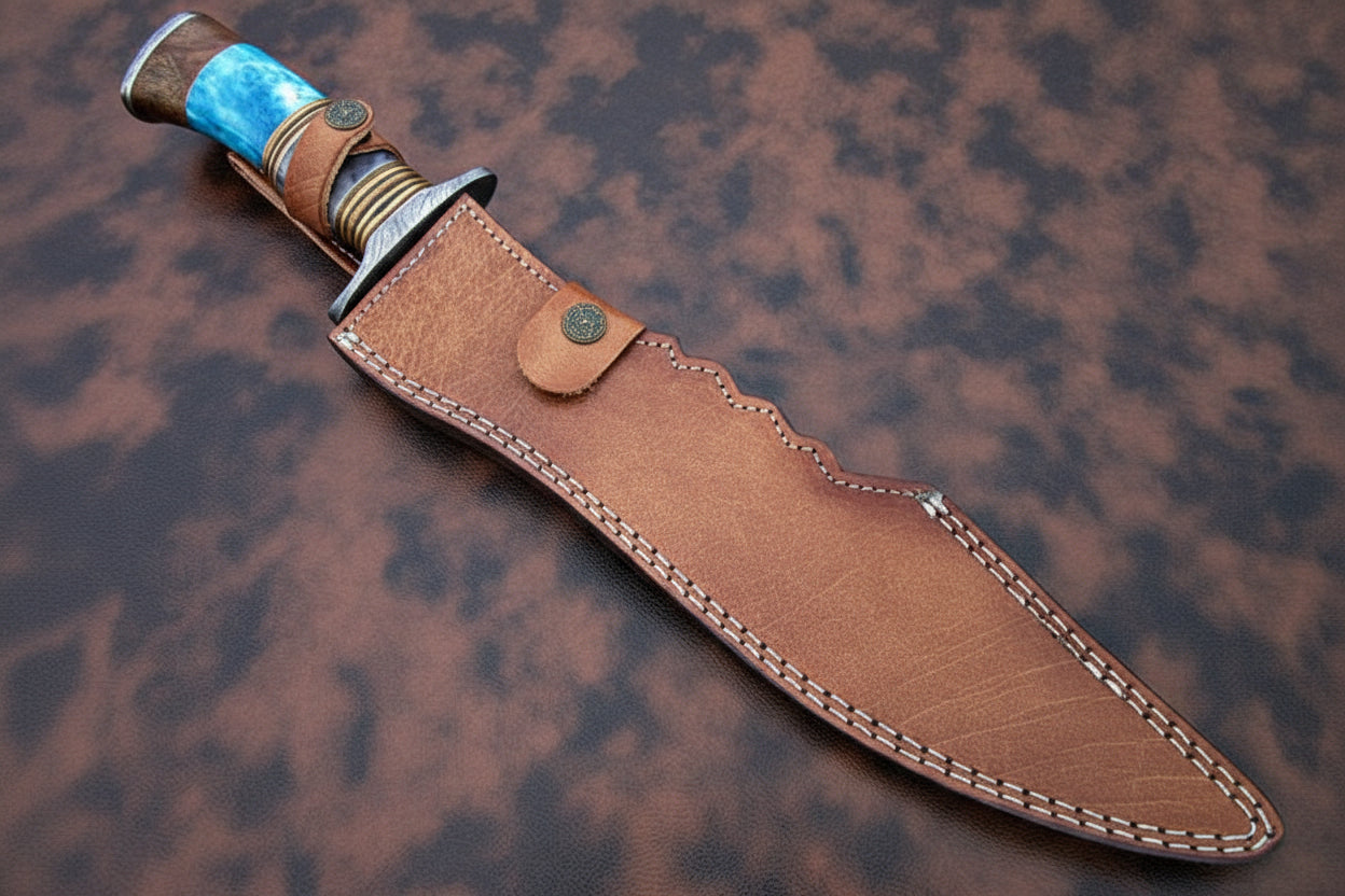 Custom Handmade Bowie Knife Damascus Steel | Hunting Knives DK-0445