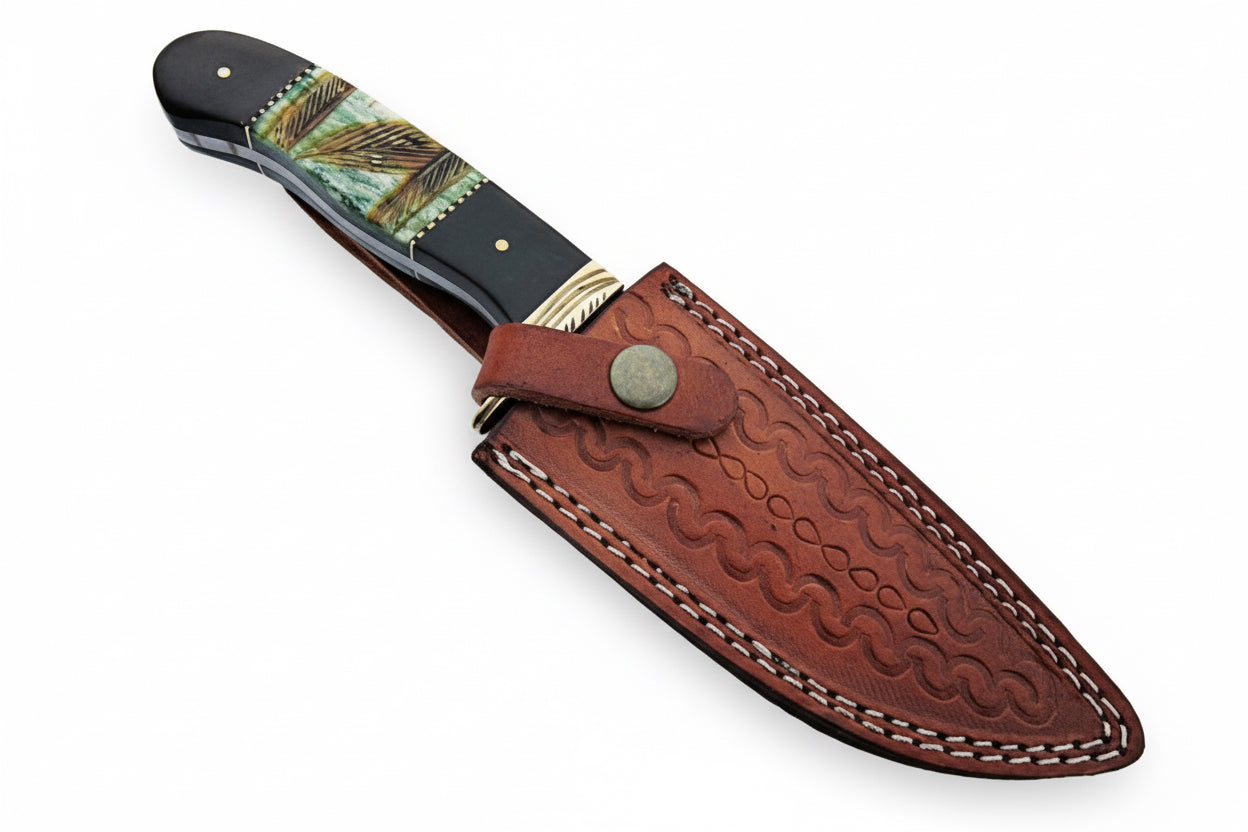 Custom Handmade Bowie Knife Damascus Steel | Hunting Knives DK-048