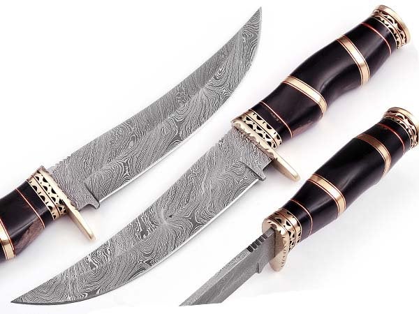 Custom Handmade Bowie Knife Damascus Steel | Hunting Knives DK-049