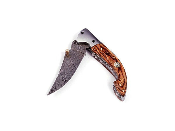 Handmade Folding Knife Damascus Steel