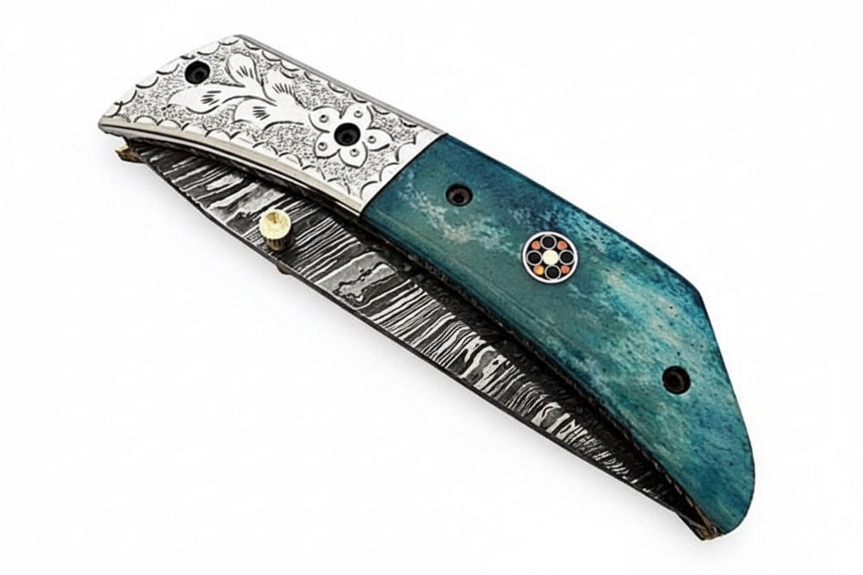 Handmade Folding Knife Damascus Steel DK-0495