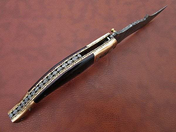 Handmade Folding Knife Damascus Steel DK-0496