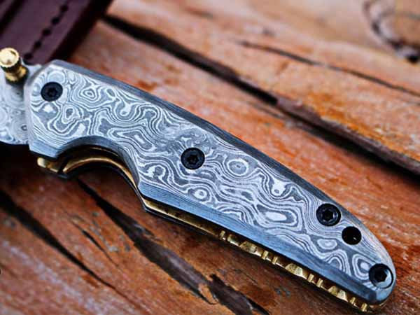 Handmade Folding Knife Damascus Steel DK-0503