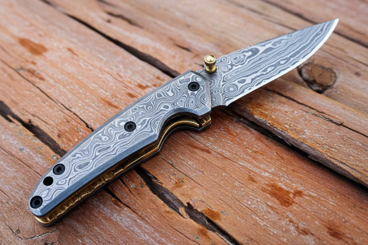 Handmade Folding Knife Damascus Steel DK-0503