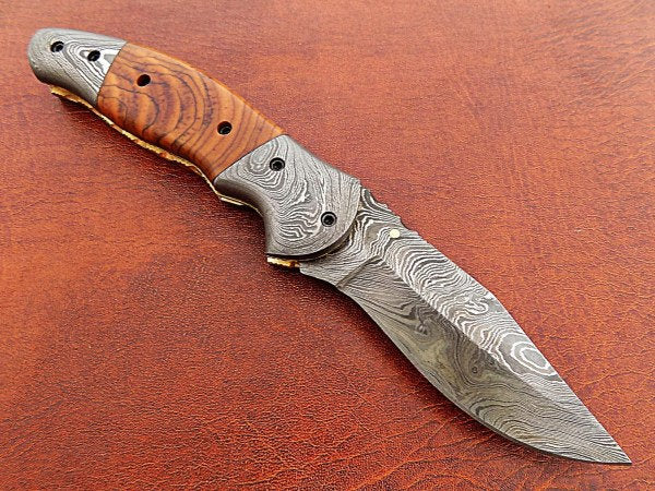 Handmade Folding Knife Damascus Steel Dk-0505