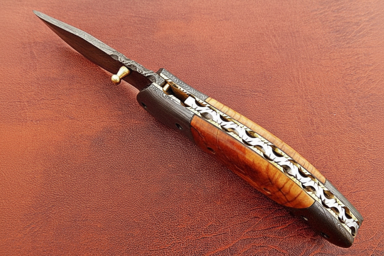 Handmade Folding Knife Damascus Steel Dk-0505