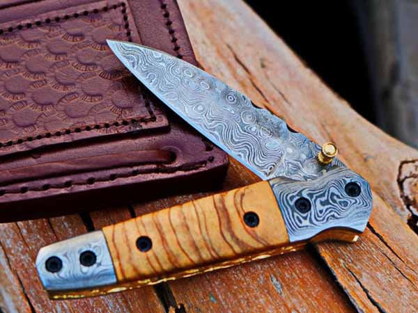 Handmade Folding Knife Damascus Steel DK-0506