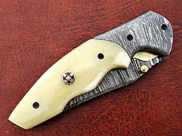 Handmade Folding Knife Damascus Steel