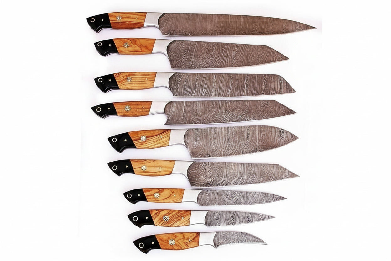 custom handmade Damascus kitchen knives set/Perfect Gift DK-0368