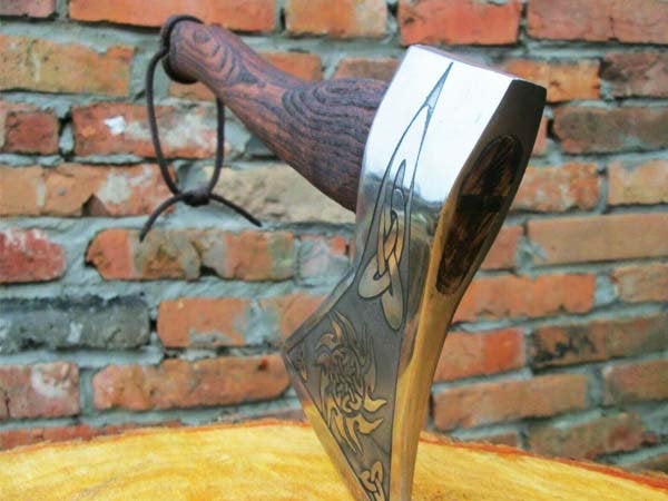Handmade Smoking Axe Damascus Steel DK_0425
